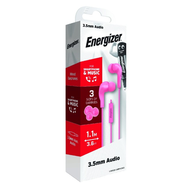 Hands Free Energizer CIA5 Stereo 3.5mm Ροζ με Μικρόφωνο 1,1μ