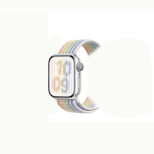 Watchband Hoco WA02 42/44/45/49mm από Nylon για Apple Watch series 1/2/3/4/5/6/7/8/SE/Ultra Reflective Rainbow Edition