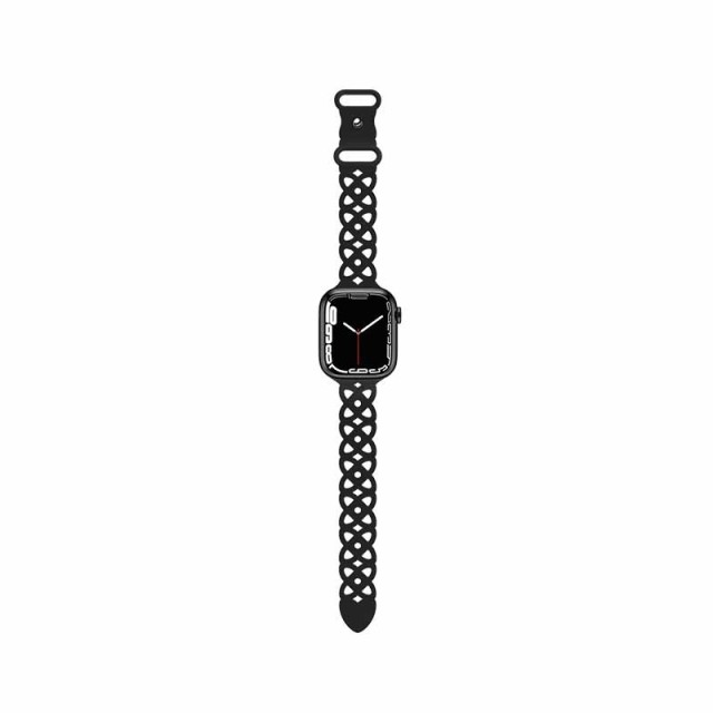 Watchband Hoco WA09 Flexible Rhombus Hollow 42/44/45/49mm για Apple Watch 1/2/3/4/5/6/7/8/SE/Ultra Μαύρο Silicon Band