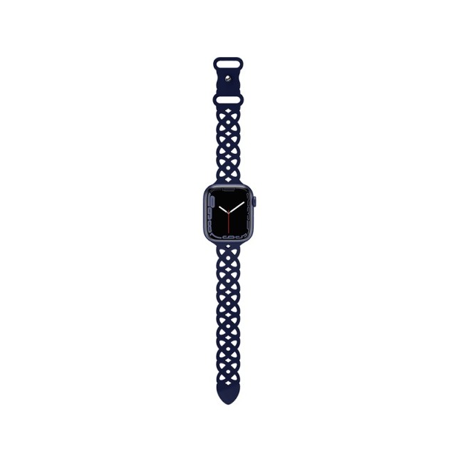 Watchband Hoco WA09 Flexible Rhombus Hollow 38/40/41mm για Apple Watch 1/2/3/4/5/6/7/8/SE Dark Blue Silicon Band