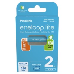 Μπαταρία Επαναφορτιζόμενη Panasonic Eneloop Lite BK-4LCCE/2DE 550 mAh size AAA Ni-MH 1.2V Τεμ. 2 Eco Pack