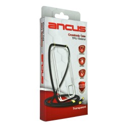 Θήκη Ancus Crossbody για Apple iPhone 14 Διάφανη με Κορδόνι Μαύρο