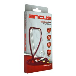 Θήκη Ancus Crossbody για Apple iPhone 14 Plus Διάφανη με Κορδόνι Μπορντώ