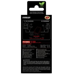 Power Bank Energizer Eveready Mini 10000mAh 2.1A με 2x USB 2.0 και LED Ένδειξη Μπαταρίας Ασημί