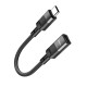 Αντάπτορας  Hoco U107 USB-C Αρσενικό σε Lightning Θηλυκό 2A OTG 10cm Μαύρο Braided