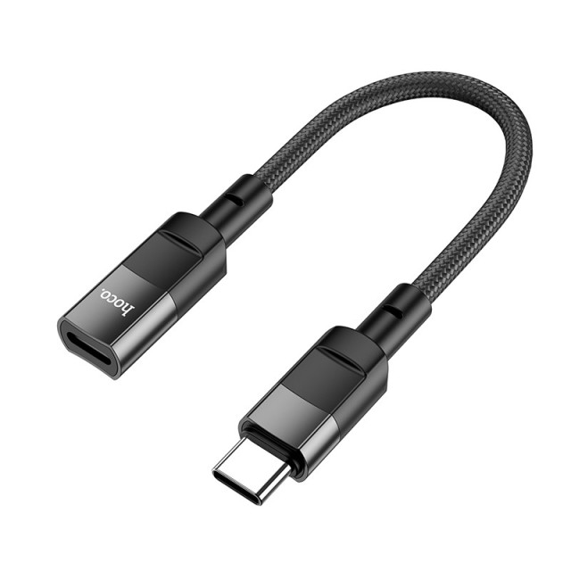 Αντάπτορας  Hoco U107 USB-C Αρσενικό σε Lightning Θηλυκό 2A OTG 10cm Μαύρο Braided