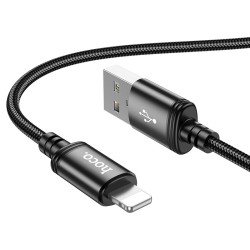 Καλώδιο Hoco X89 Wind USB σε Lightning 2.4A Braided Μαύρο 1m
