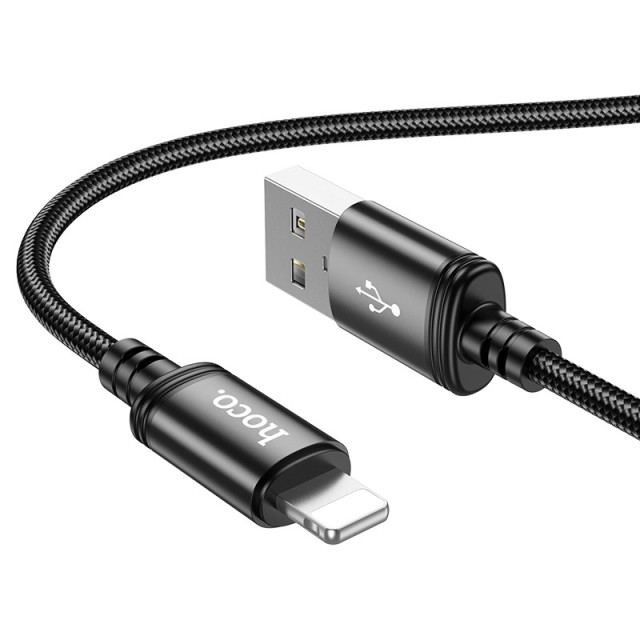 Καλώδιο Hoco X89 Wind USB σε Lightning 2.4A Braided Μαύρο 1m