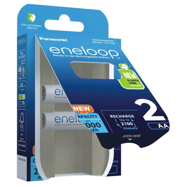 Μπαταρία Επαναφορτιζόμενη Panasonic Eneloop BK-3MCDE/2BE 2000 mAh size AA Ni-MH 1.2V Τεμ. 2