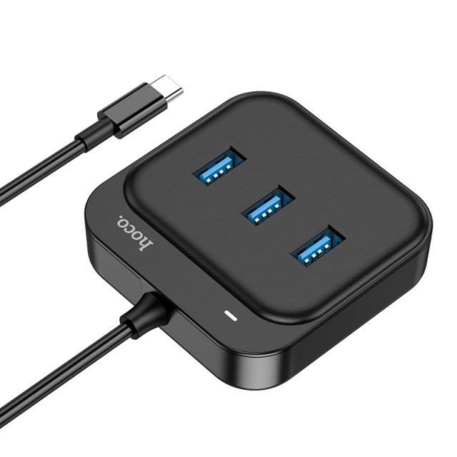 Hub USB-C Hoco HB31 Easy 4-in-1 με 4 χ USB3.0 Μαύρο 20cm