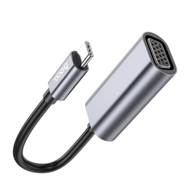 Αντάπτορας  Hoco UA21 Origin USB-C σε VGA Full HD 1080P Γκρι