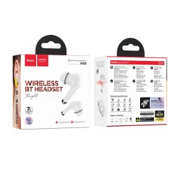 Wireless Hands Free Hoco EQ2 Thought TWS V5.3 με Πλήκτρο Ελέγχου Συμβατό με Siri και 7h Ώρες Λειτουργίας Λευκά