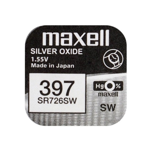 Buttoncell Mini Silver Maxell 396-397 SR726SW G2 Τεμ. 1