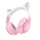 Wireless Ακουστικά Stereo Hoco W42 Cat Ears 400mAh Micro SD και AUX Cherry Blossom