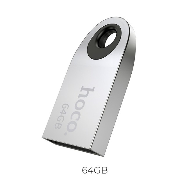 Flash Drive Mini Car Music Hoco UD9 Insightful 64GB USB 2.0 Mini Size Ασημί