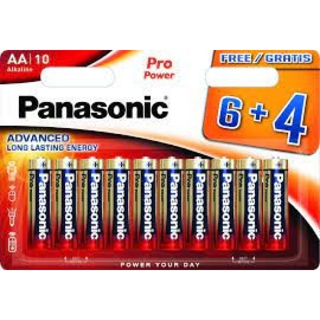 Μπαταρία Αλκαλική Panasonic Alcaline Pro Power LR6PPG/10BW6+4F size AA 1.5 V Τεμ. 6+4