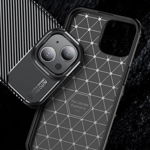 Θήκη Ancus AutoFocus Carbon Fiber για Apple iPhone 15 Μαύρη