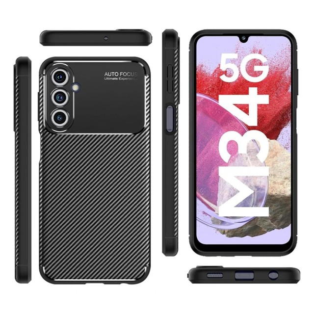 Θήκη Ancus AutoFocus Carbon Fiber για Samsung SM-M346 Galaxy M34 Μαύρο