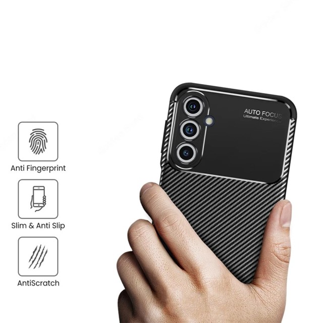 Θήκη Ancus AutoFocus Carbon Fiber για Samsung SM-M346 Galaxy M34 Μαύρο