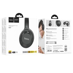 Wireless Ακουστικά Stereo Hoco W37 Sound V5.3 500mAh AUX Active Noise Cancellation Μαύρα