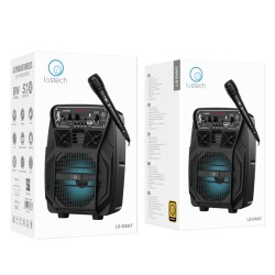 Φορητό Ηχείο Wireless DS07 Force BT4.2 10W 1800mAh με Micro SD Ενσύρματο Μικρόφωνο και LED Μαύρο