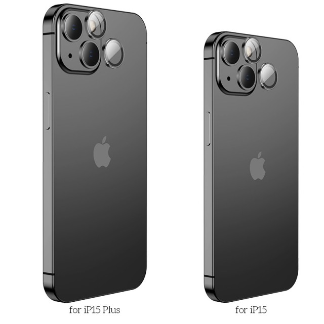 Προστασία Κάμερας Hoco 3D Metal V12 Plus για Apple iPhone 15 / iPhone 15 Plus  Μαύρο