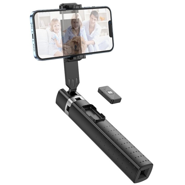 Selfie Stick Hoco K18 Wave για Συσκευές 4.5"- 7" 70mAh Ύψος 97cm Μαύρη