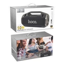 Φορητό Ηχείο Wireless Hoco HA3 Drum TWS BT 5.0 4000mAh 2x10W με USB Micro SD και Ενσύρματο Μικρόφωνο Μαύρο