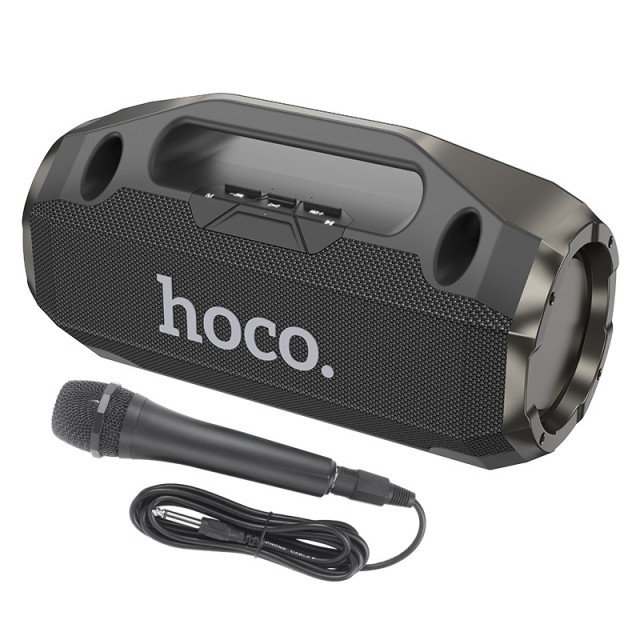 Φορητό Ηχείο Wireless Hoco HA3 Drum TWS BT 5.0 4000mAh 2x10W με USB Micro SD και Ενσύρματο Μικρόφωνο Μαύρο