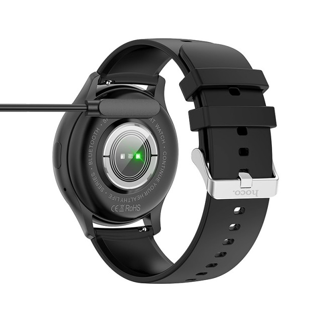 Φορτιστής Hoco για Y15 Smart Sports Watch Μαύρος Απόσταση Μαγνητών: 0,9mm Απόσταση Επαφών: 0,4mm