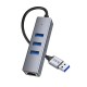 Αντάπτορας Hoco HB34 3 x USB σε USB 3.0 και RJ45  με Λειτουργία Μεταφοράς Δεδομένων 1000Mbps Γκρι