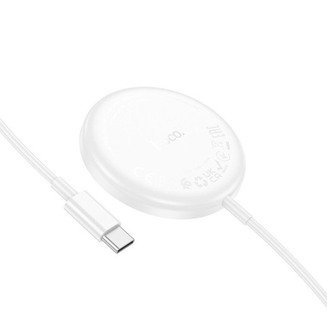 Ασύρματος Φορτιστής Hoco CW50 Fast 3-in-1 Magnetic Magsafe 15W με καλώδιο USB-C 1m Λευκός