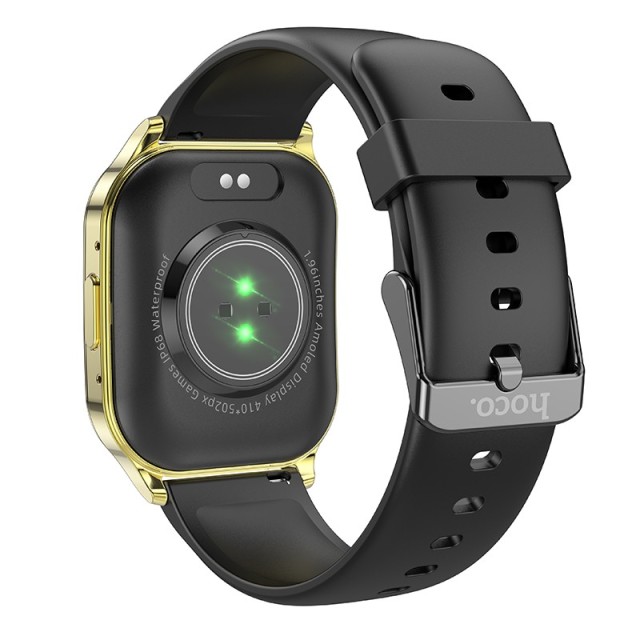 Smartwatch Hoco Y19 IP68 AMOLED Οθόνη 1.96" 300mAh V5.2 με Δυνατότητα Κλήσεων Χρυσαφί