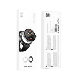 Smartwatch Hoco Y14 IP67 IPS Οθόνη 1.32" 200mAh V5.0 με Δυνατότητα Κλήσεων και 2 Λουράκια Μαύρο/Άσπρο