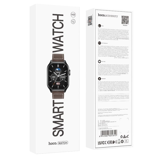 Smartwatch Hoco Y17 IP67 IPS Οθόνη 2.03" 300mAh V5.0 με Δυνατότητα Κλήσεων Μαύρο