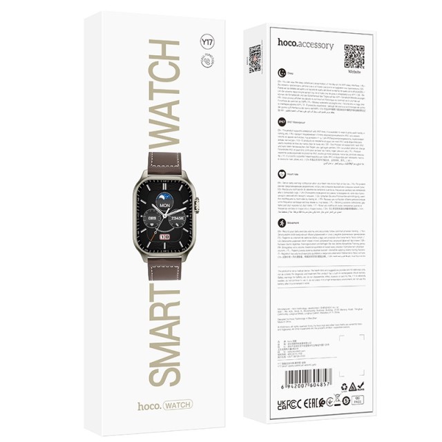 Smartwatch Hoco Y17 IP67 IPS Οθόνη 2.03" 300mAh V5.0 με Δυνατότητα Κλήσεων Χρυσαφί