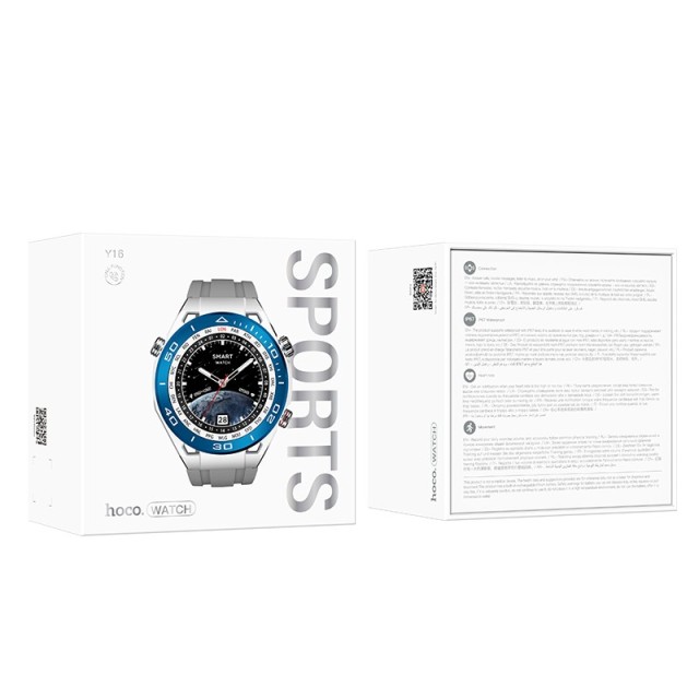 Smartwatch Hoco Y16 IP67 IPS Οθόνη 1.39" 260mAh V5.1 με Δυνατότητα Κλήσεων Ασημί