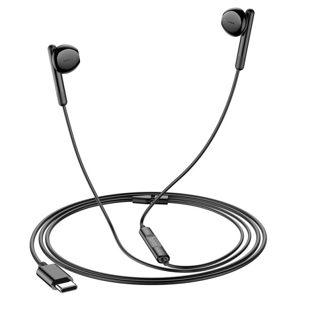 Hands Free Hoco M93 Earphones Stereo USB-C Συμβατά με Όλες τις Συσκευές USB-C Μαύρο 1.2m