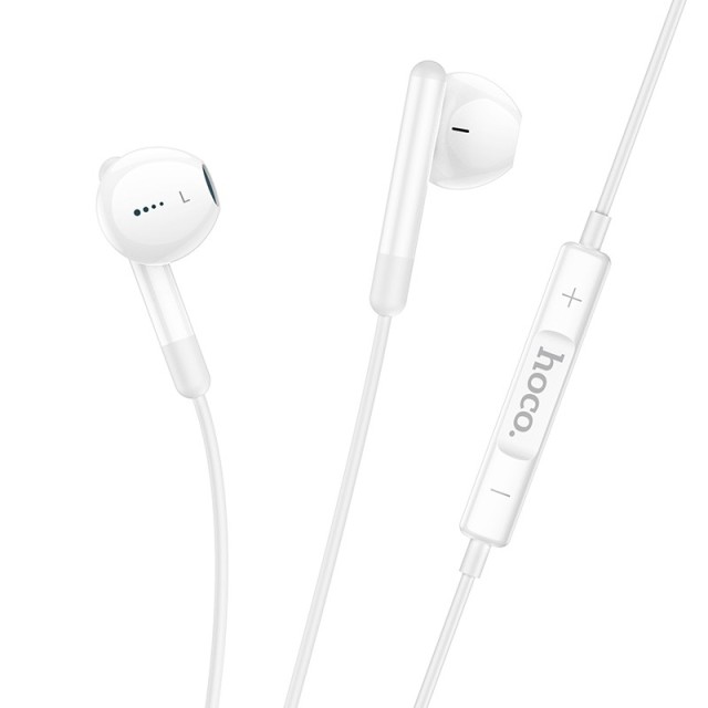 Hands Free Hoco M93 Earphones Stereo USB-C Συμβατά με Όλες τις Συσκευές USB-C Άσπρο 1.2μ