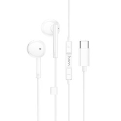 Hands Free Hoco M95 Earphones Stereo USB-C Συμβατά με Όλες τις Συσκευές USB-C Άσπρο 1.2m