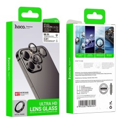 Προστασία Κάμερας Hoco 3D Metal V14 για Apple iPhone 15 Pro / 15 Pro Max Space Grey