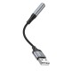 Αντάπτορας / Εξωτερική Κάρτα Ήχου Hoco LS36 Fresh USB to 3.5mm Hi-Fi Συμβατός με όλες τις Συσκευές Braided 12cm