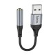 Αντάπτορας / Εξωτερική Κάρτα Ήχου Hoco LS36 Fresh USB to 3.5mm Hi-Fi Συμβατός με όλες τις Συσκευές Braided 12cm