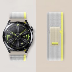 Watchband Hoco WH04 Belle Series από Nylon για Samsung Huawei Xiaomi Vivo OPPO κα 22mm Universal Κίτρινο-Λευκό