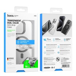 Θήκη Hoco Magnetic Premium Series Anti-Drop Magnetic Mag-charge για Apple iPhone 15 Plus Διάφανη Γκρι