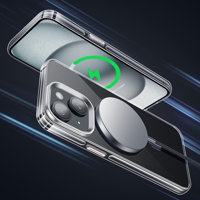 Θήκη Hoco Premium Series Transparent Magnetic Mag-charge για Apple iPhone 15 Plus Smoke