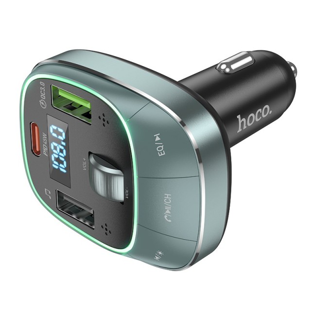 Bluetooth FM Transmitter Hoco E76 Pole USB-C PD45W+USB 18W QC3.0+USB 32W Playback v5.0 LED Ένδειξη Star Space