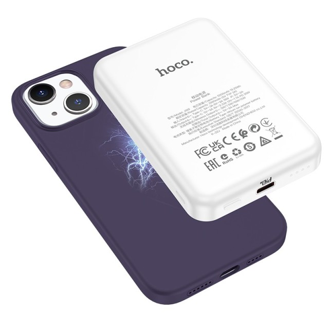 Θήκη Hoco Magnetic Series Liquid Silicone με MagSafe για Apple iPhone 15 Μωβ