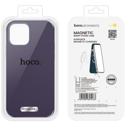 Θήκη Hoco Pure Series Silicone Magnetic για Apple iPhone 15 Plus Μωβ