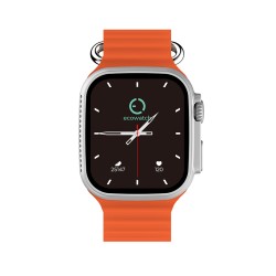 Smartwatch Ecowatch 2 1.95” 230mAh IP67 Ασημί με Πορτοκαλί Silicon Band με Call Function